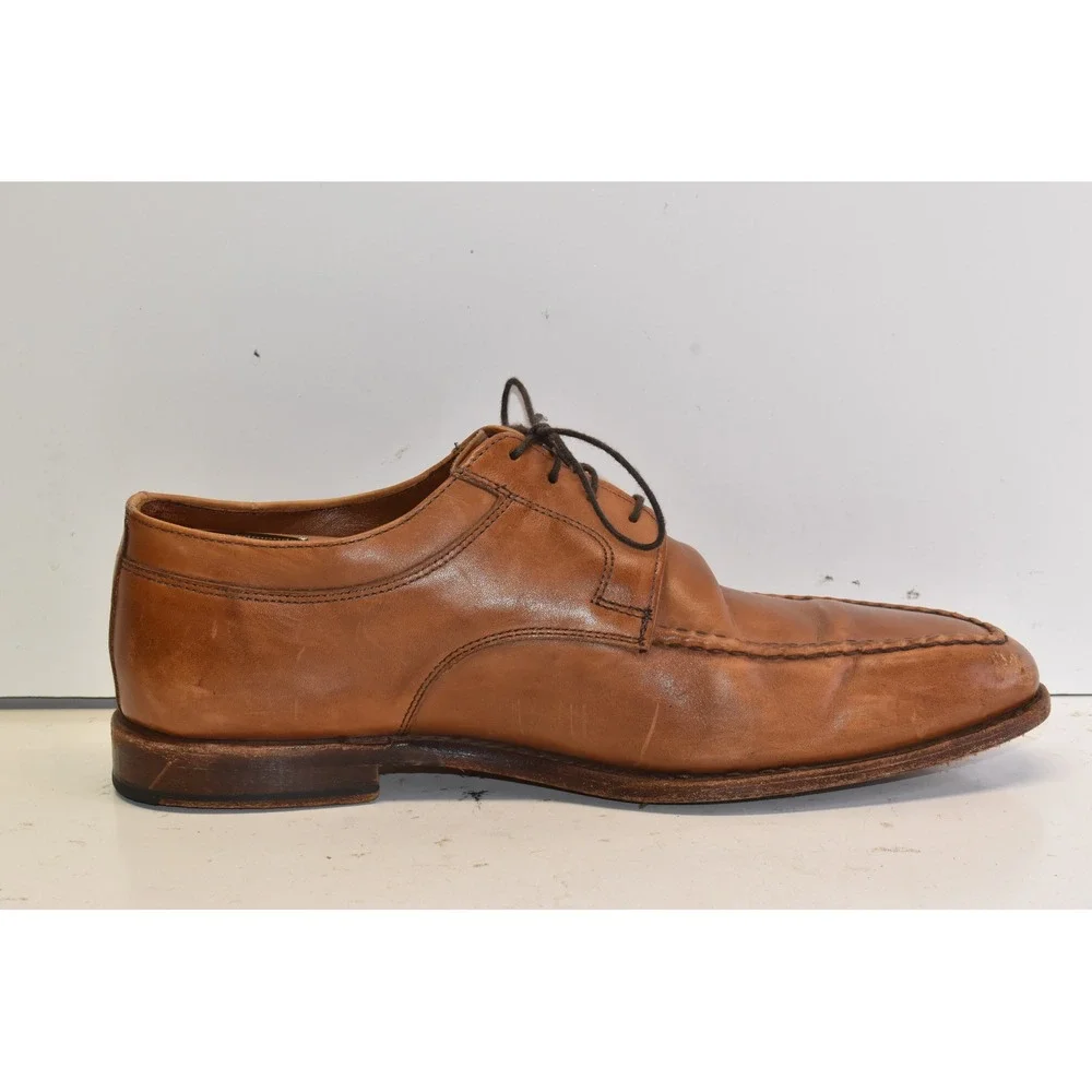Allen Edmonds Charleston Derby Oxford Shoes Tan Mens 9.5 E Split Toe Leather